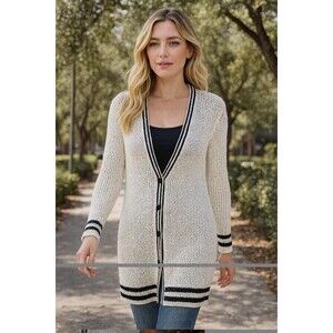 American Eagle Outfitters Women’s Open Crochet Knit Cardigan Medium Button Front